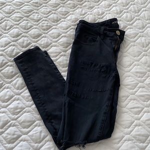 American Eagle distressed black skinny jeans
